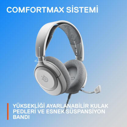 SteelSeries Arctis Nova 1P Hi-Fi Kablolu Beyaz Oyuncu Kulaklığı - Görsel 2